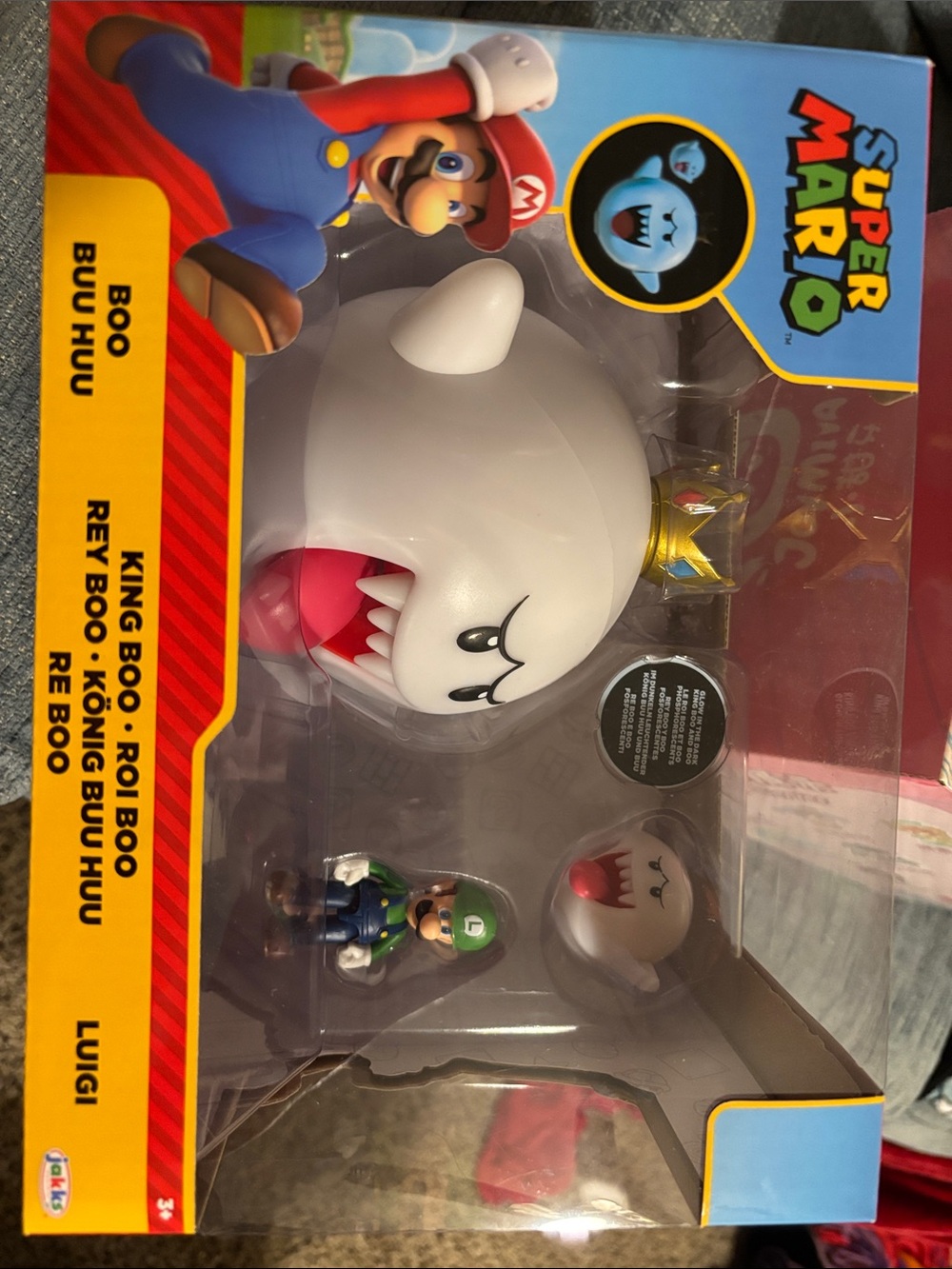 Nintendo King Boo Figure Playset - White, Gold, Pink, Green